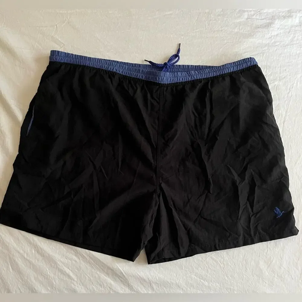Bert Pulitzer Swim Trunks Collectors Edition Size XL Black Blue Vintage